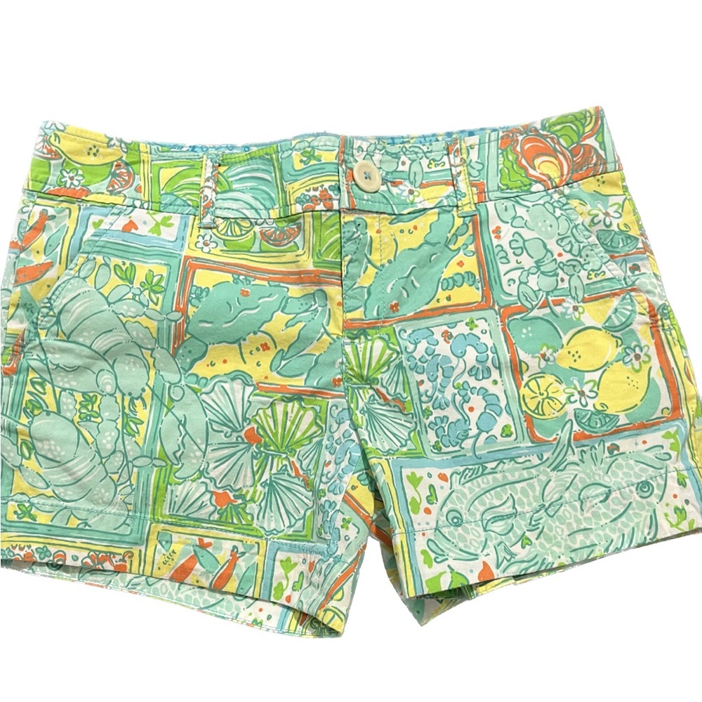 Lilly Pulitzer Shorts Sea Life Print Size 4